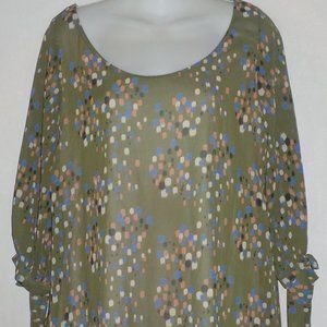 HAD IT TOO LONG GOTTA GO Swell dress sz M 7 9 green print EUC